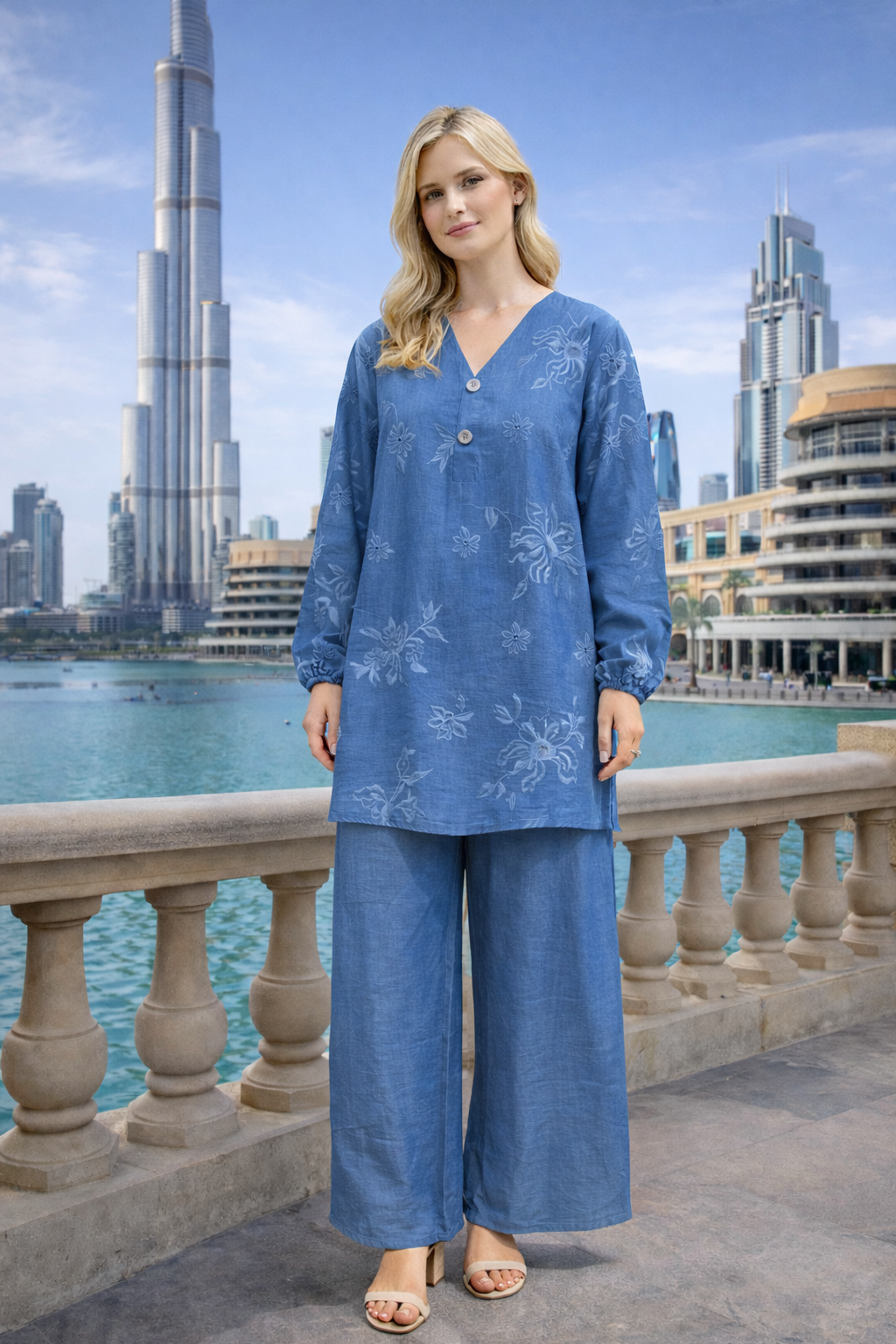 Ensembles longue Broderie fluide bohème - YH2554-1