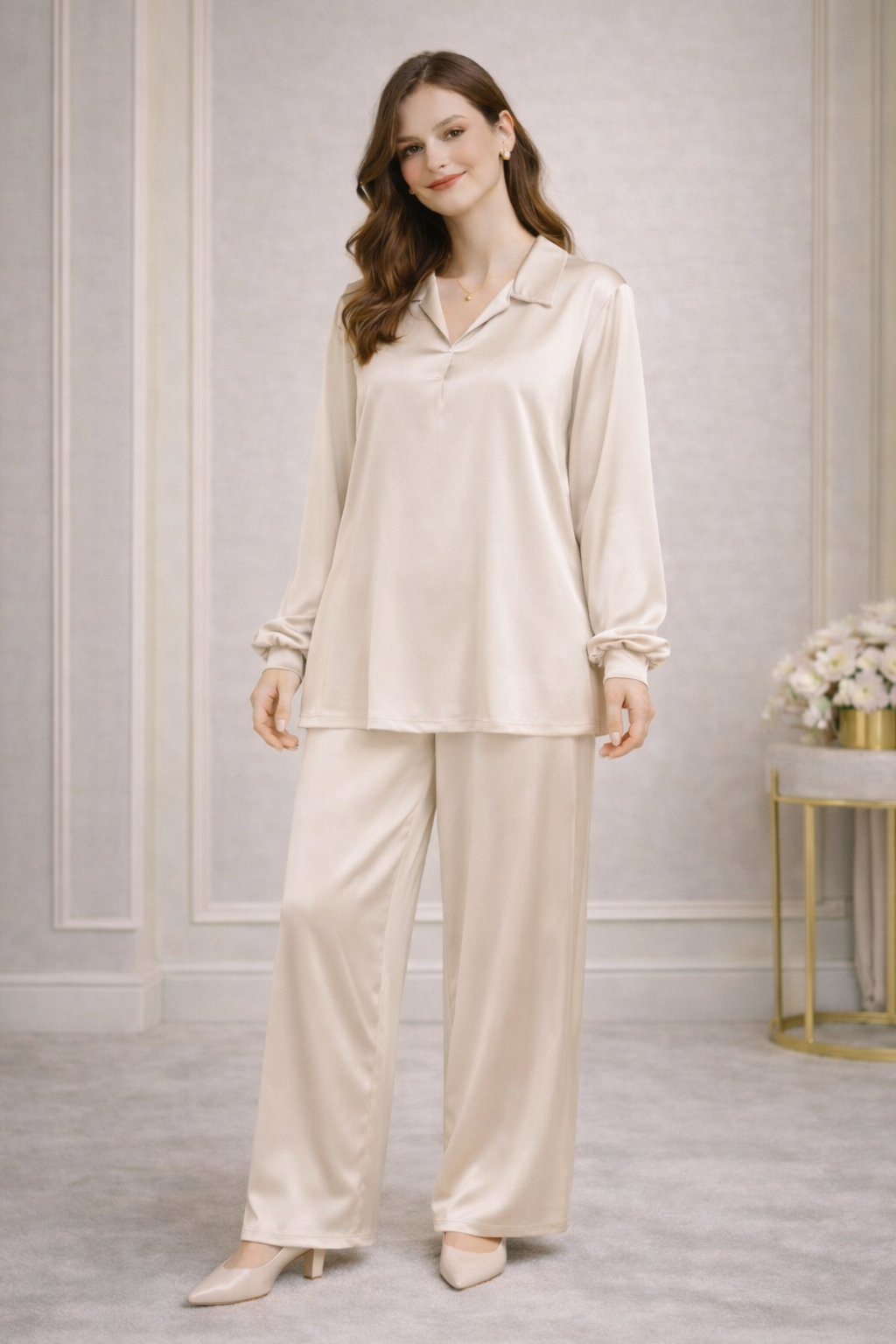 Ensemble Satin Luxe Femme – Coupe Ample & Raffinée - MY2541