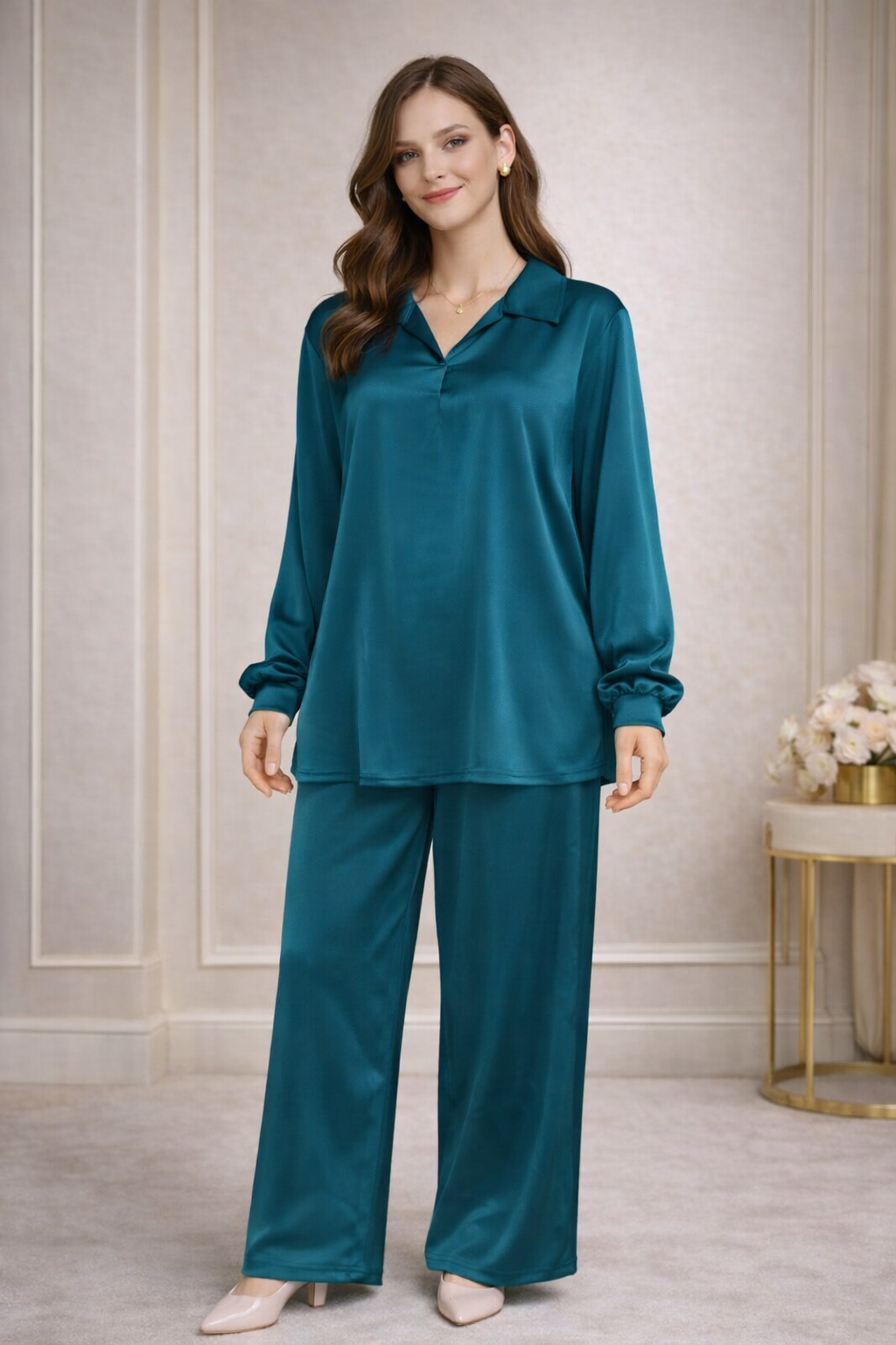 Ensemble Satin Luxe Femme – Coupe Ample & Raffinée - MY2541