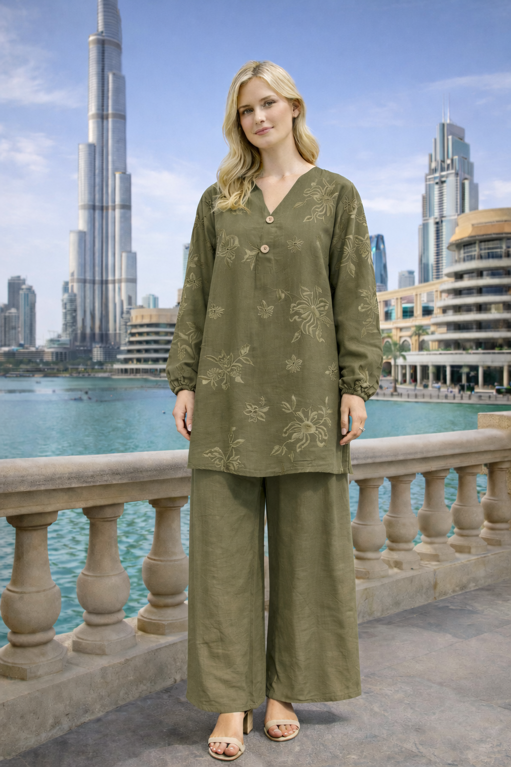 Ensembles longue Broderie fluide bohème - YH2554-1