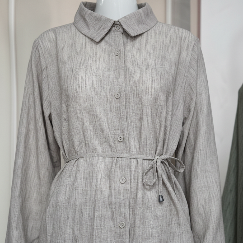Ensemble 2 pièces lin – Chemise fluide & Jupe  large - ZJ2402-2