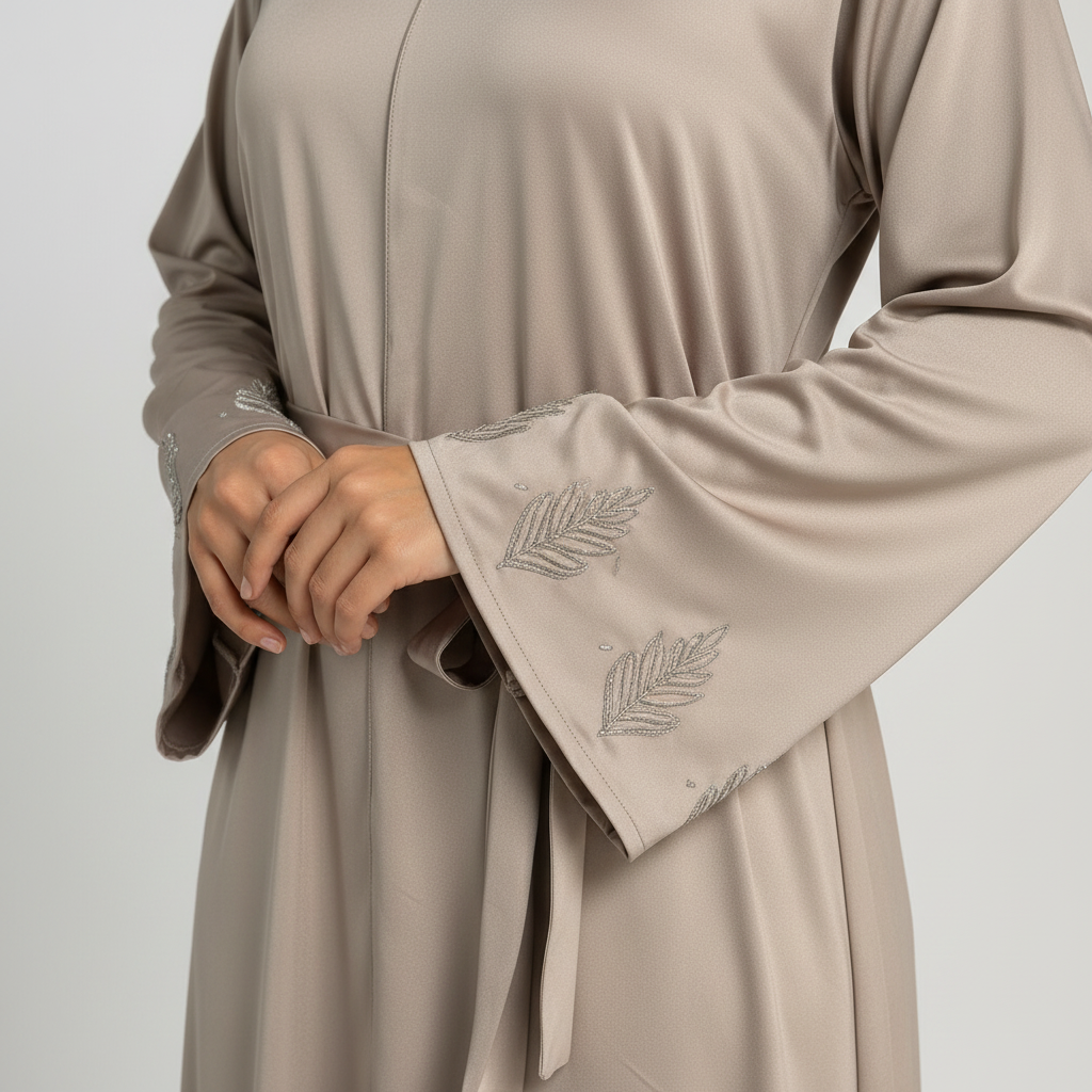 Robe longue satinée col V - MY2538