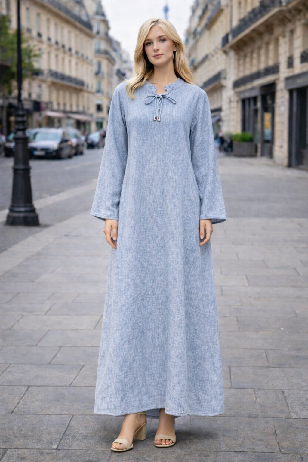 Robe longue lin – Coupe fluide et naturelle - ZJ2559