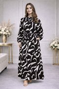 Robe longue imprimée boutonnée - YH2432