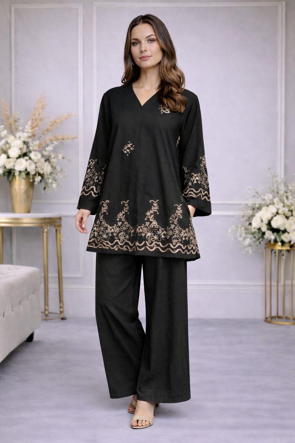 Ensemble fluide brodé chic – YH25252-1