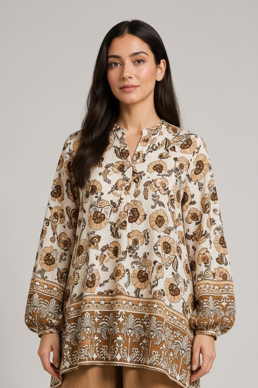 Ensemble tunique imprimée et pantalon DY2565