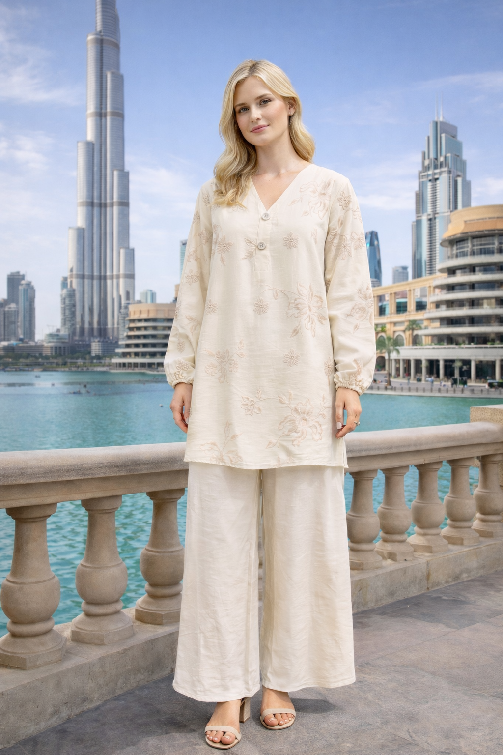 Ensembles longue Broderie fluide bohème - YH2554-1