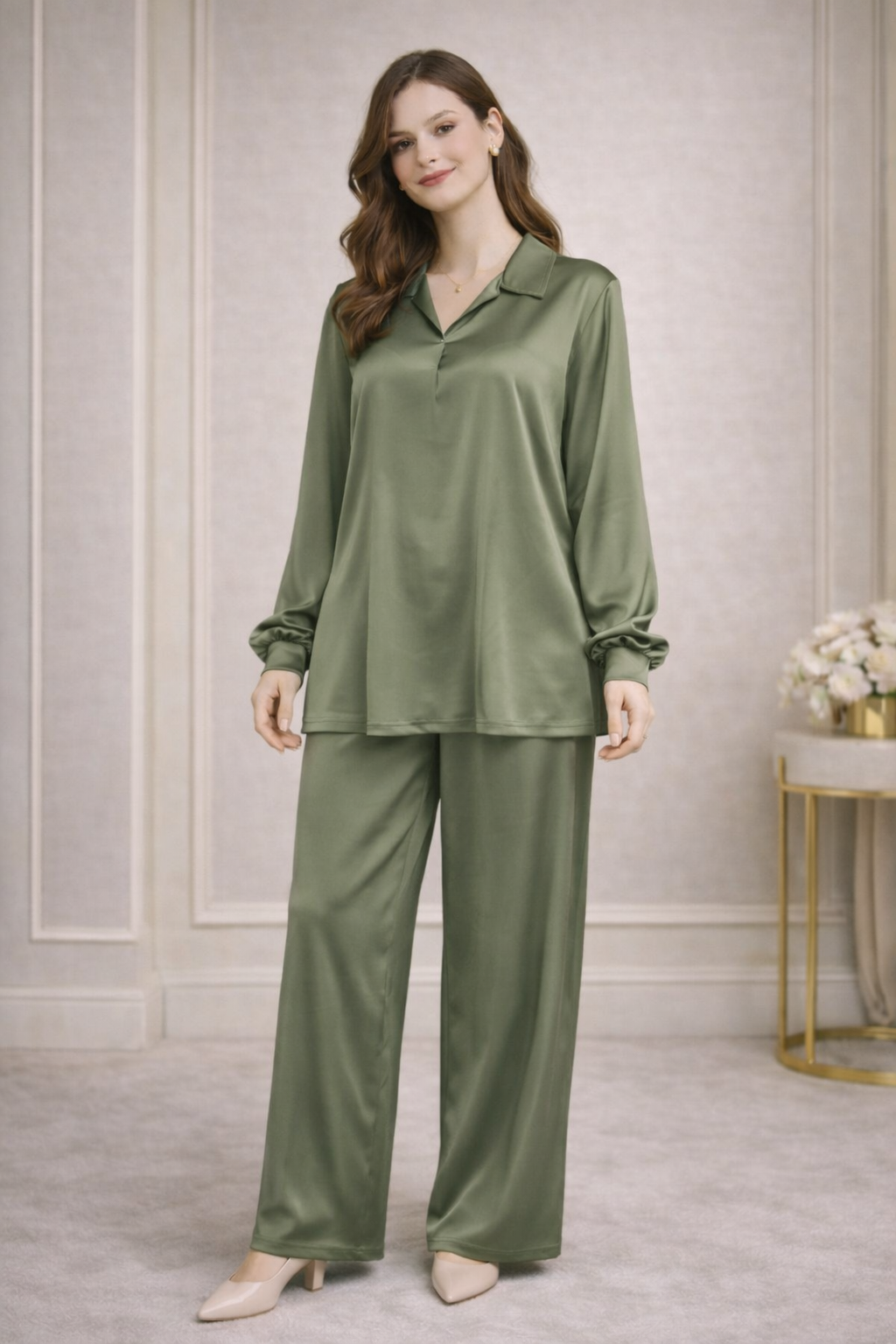 Ensemble Satin Luxe Femme – Coupe Ample & Raffinée - MY2541