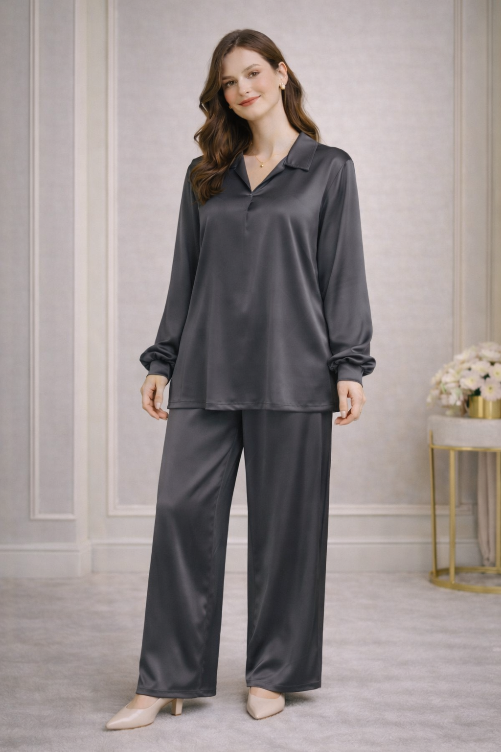 Ensemble Satin Luxe Femme – Coupe Ample & Raffinée - MY2541