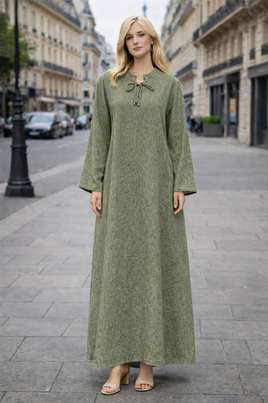 Robe longue lin – Coupe fluide et naturelle - ZJ2559