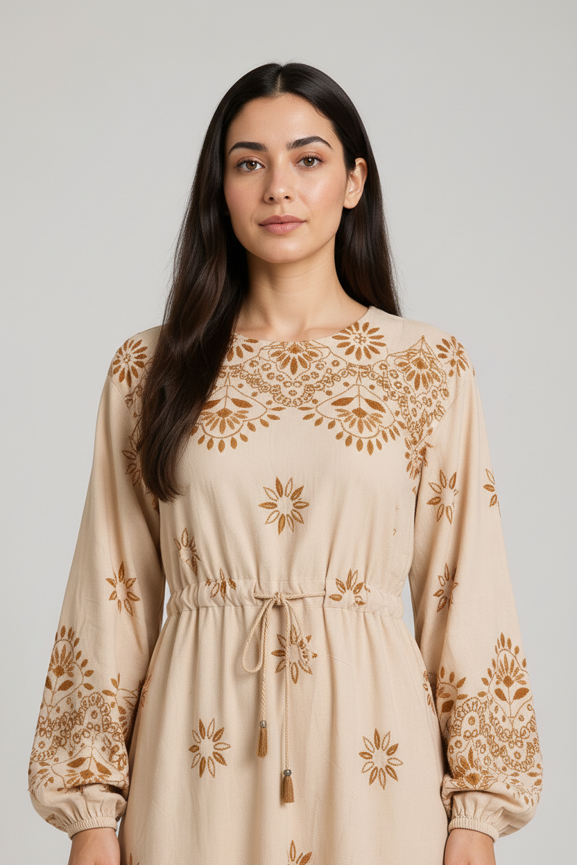 Robe longue brodée florale DY2505