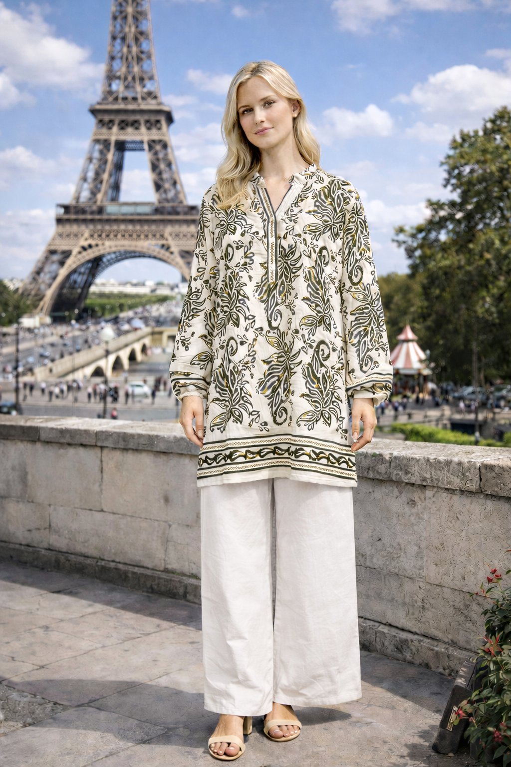 Ensembles longue imprimée fluide tendance - YH2556-1