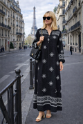 Robe longue bohème brodée ethnique – YH2397-4