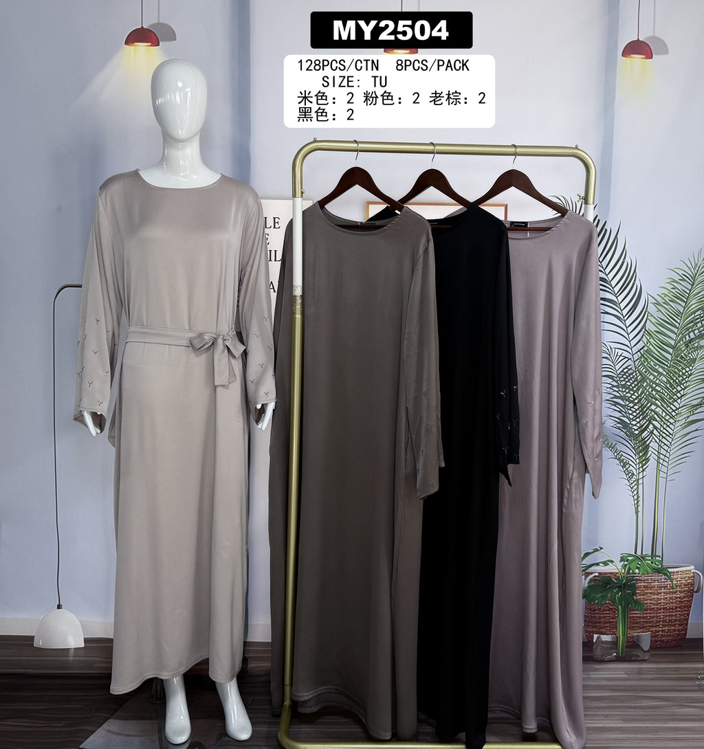 Robe longue satinée fluide - MY2504
