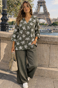 Ensemble tunique + pantalon imprimé fleurs – ZF25252-2