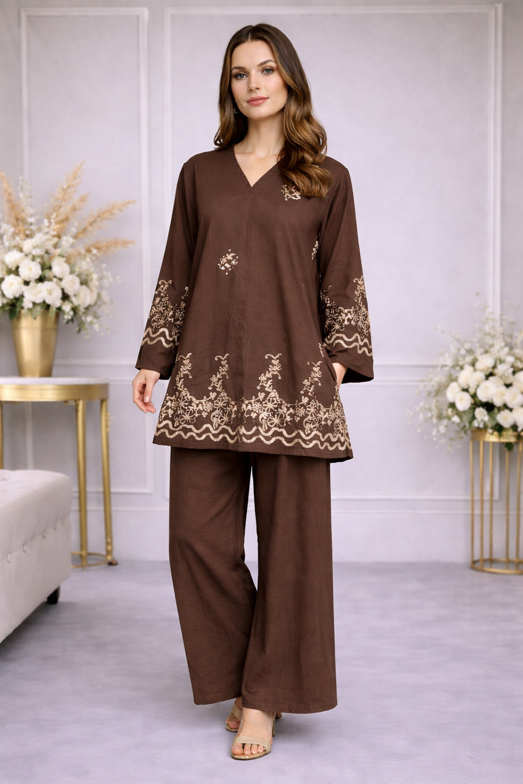 Ensemble fluide brodé chic – YH25252-1