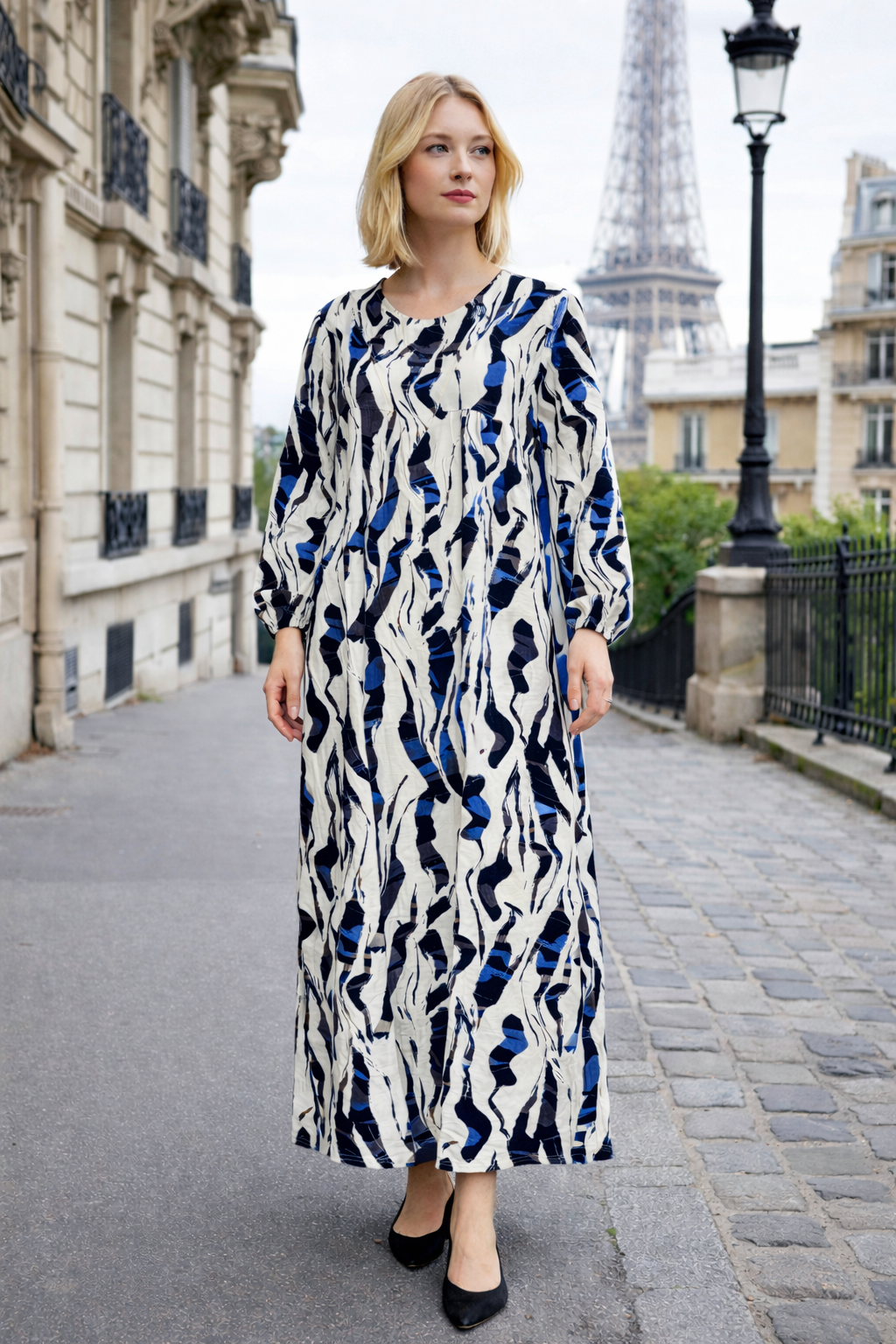 Robe longue imprimée fluide - YH2404