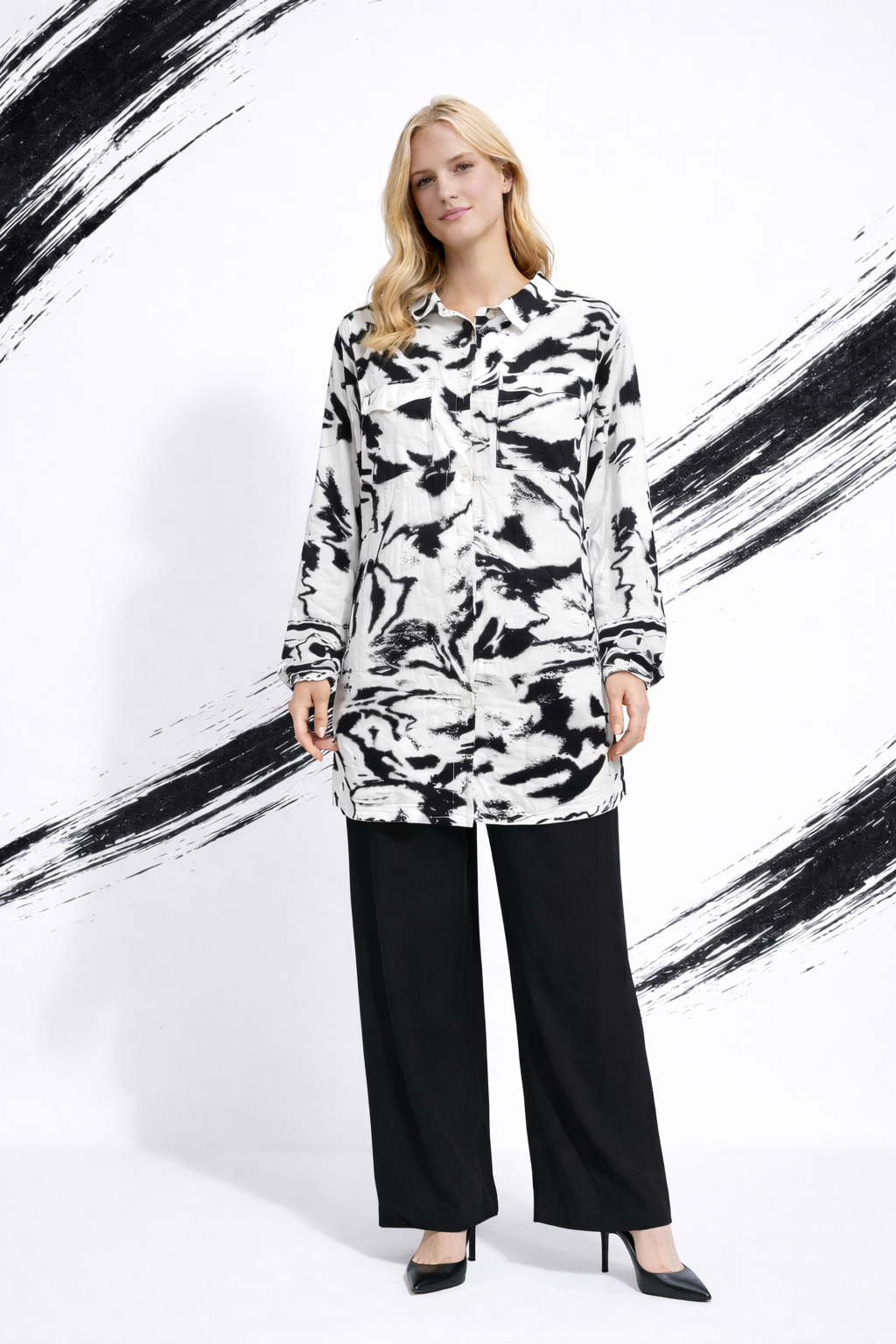 Ensemble imprimé oriental avec bordures - YH2416-1
