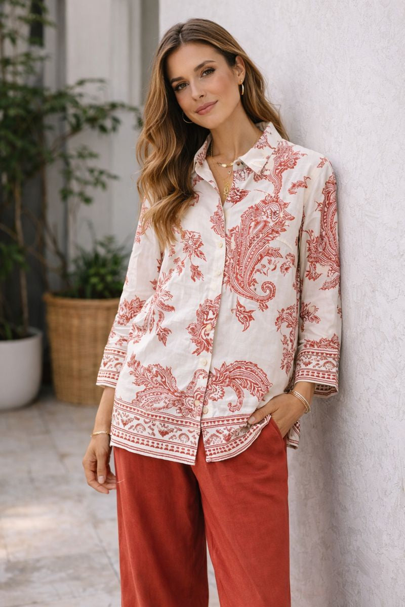 Ensemble bohème chic à imprimés raffinés - YH2402-2