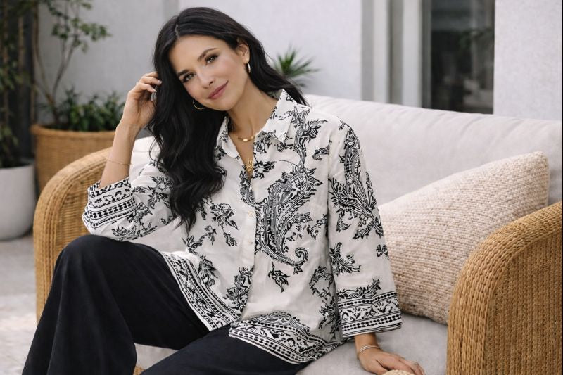 Ensemble bohème chic à imprimés raffinés - YH2402-2