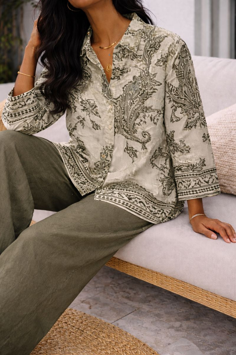 Ensemble bohème chic à imprimés raffinés - YH2402-2
