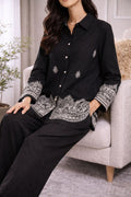 Ensemble bohème uni & broderies – tunique + pantalon - YH2402-3