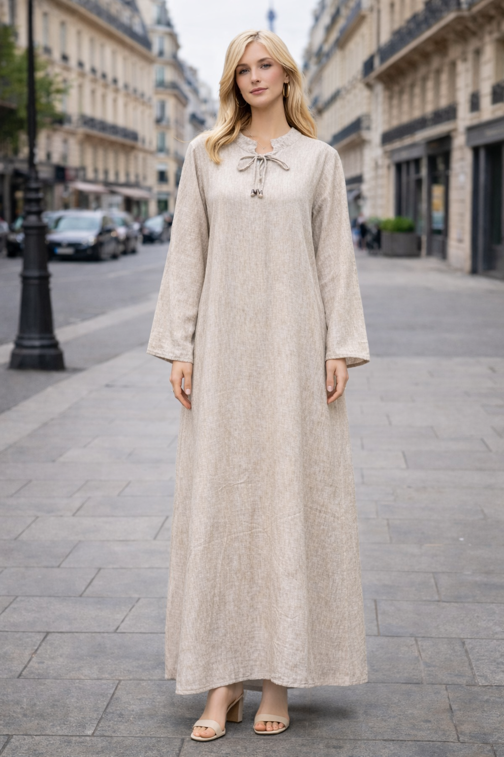 Robe longue lin – Coupe fluide et naturelle - ZJ2559