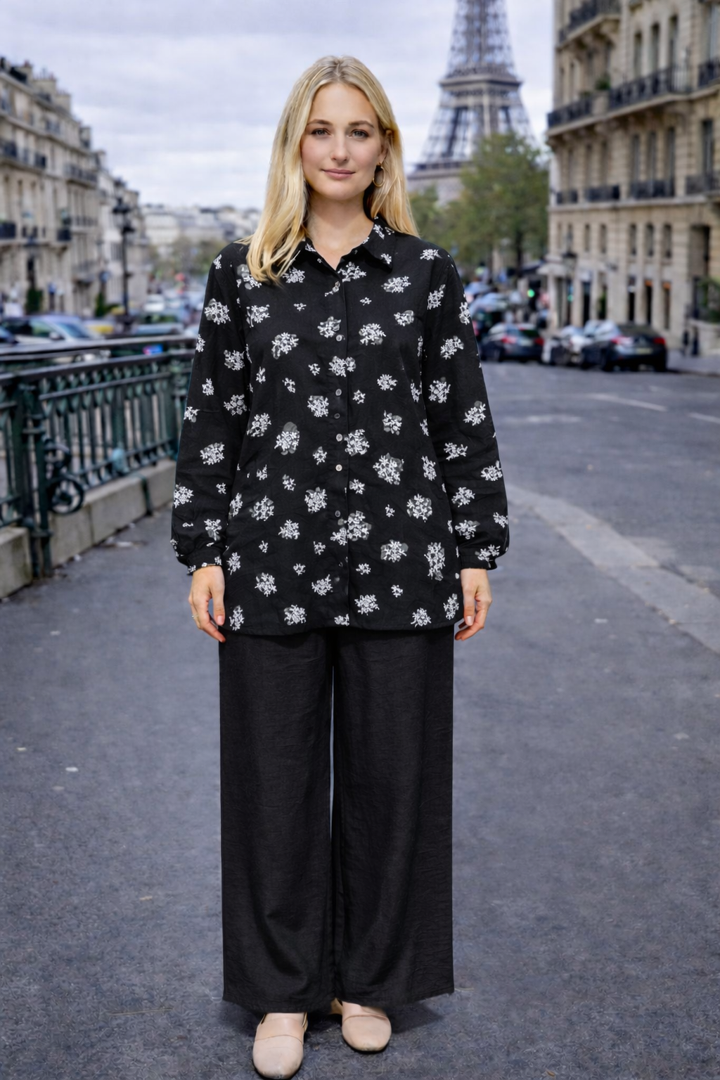 Ensemble 2 pièces chemise + pantalon imprimé – ZF2402-1