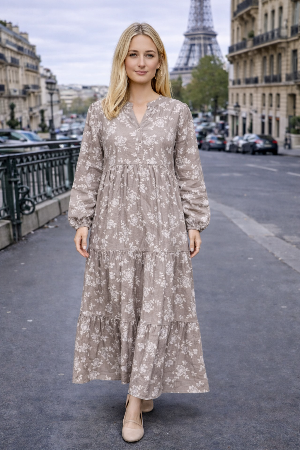 Robe longue imprimée arabesque – ZF2397-1
