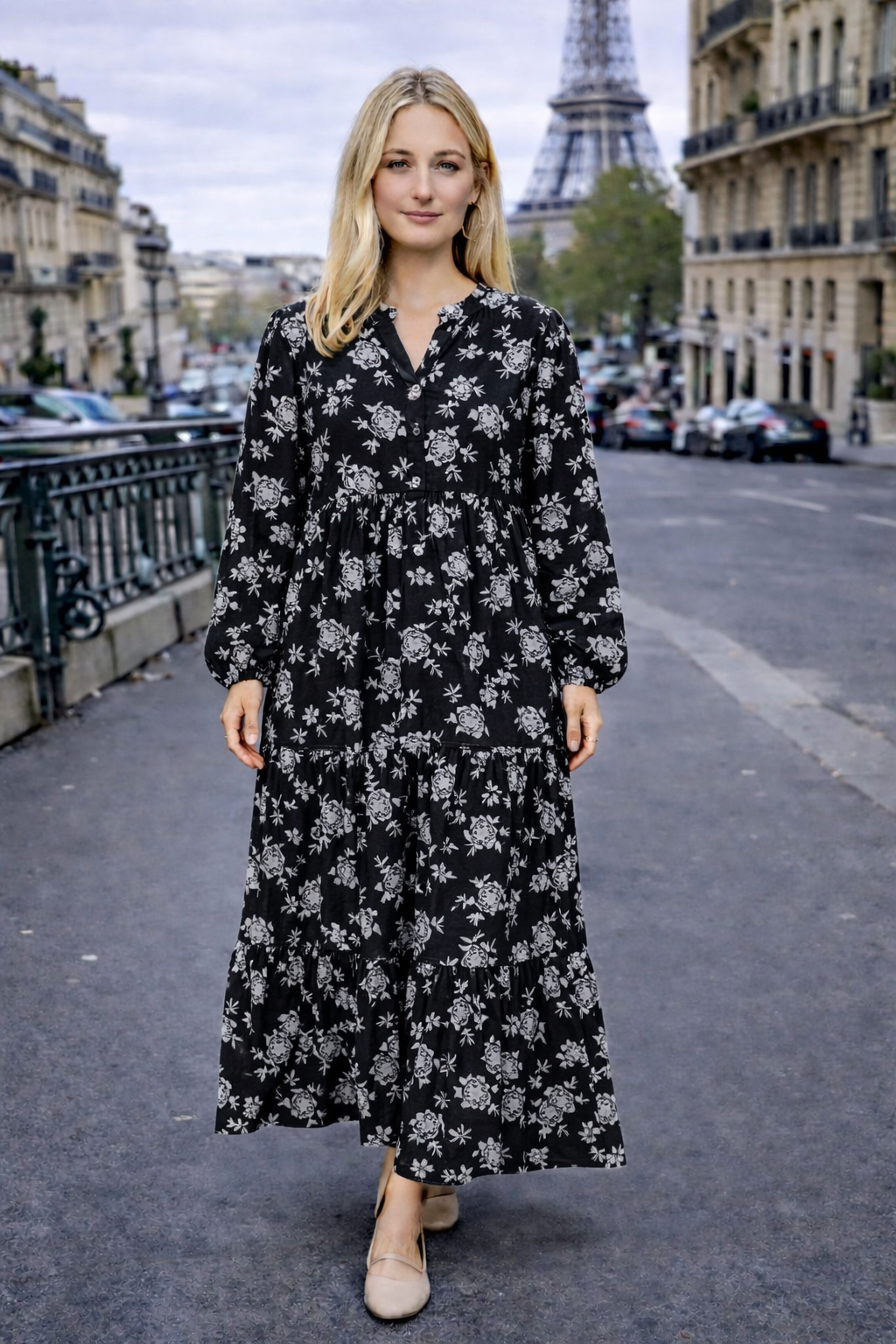 Robe longue imprimée arabesque – ZF2397-1