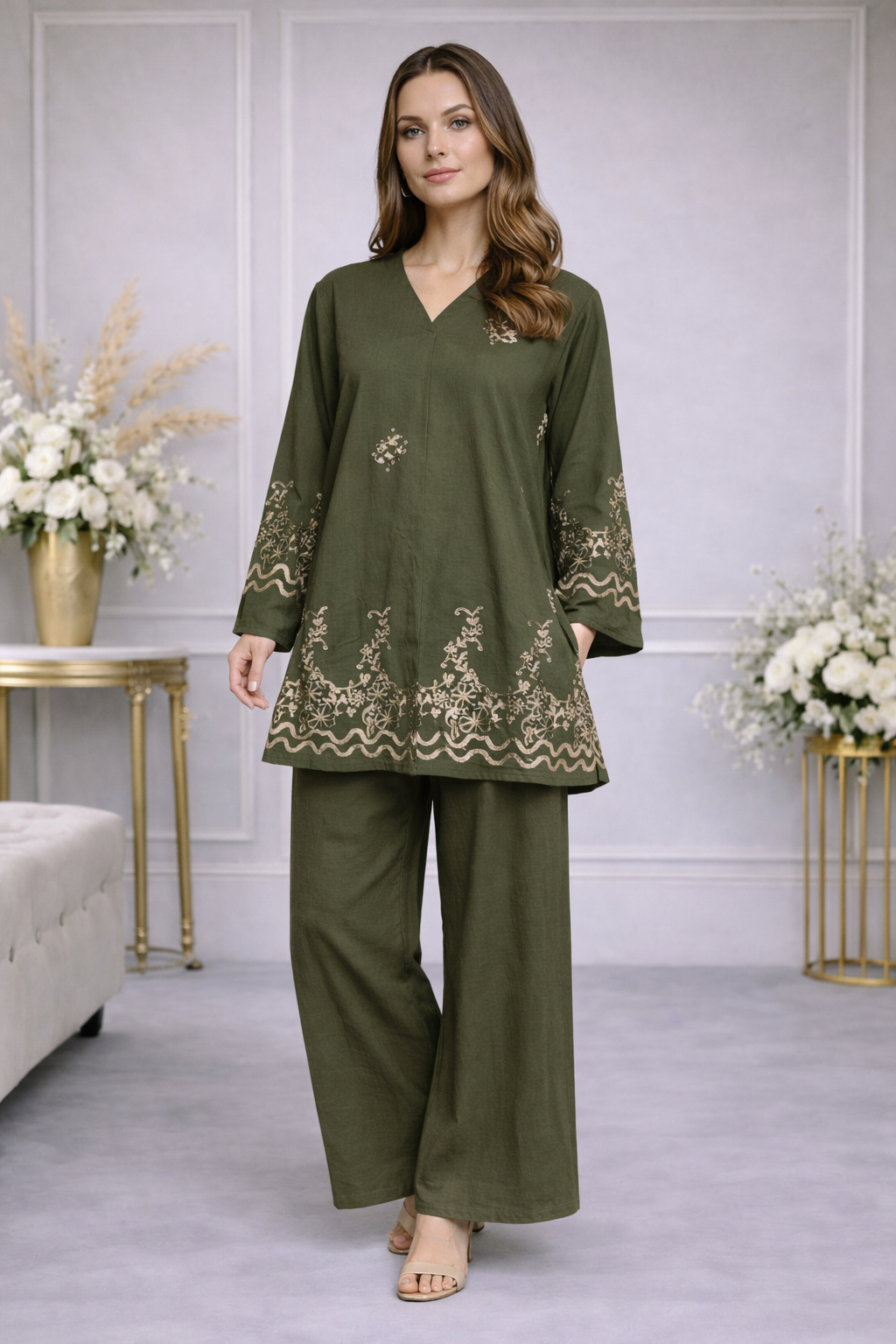 Ensemble fluide brodé chic – YH25252-1