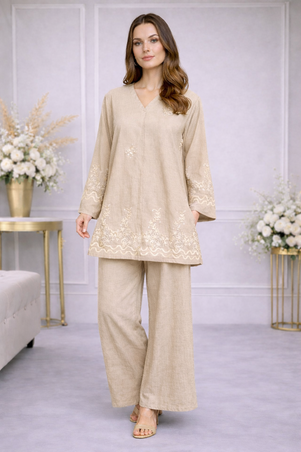 Ensemble fluide brodé chic – YH25252-1