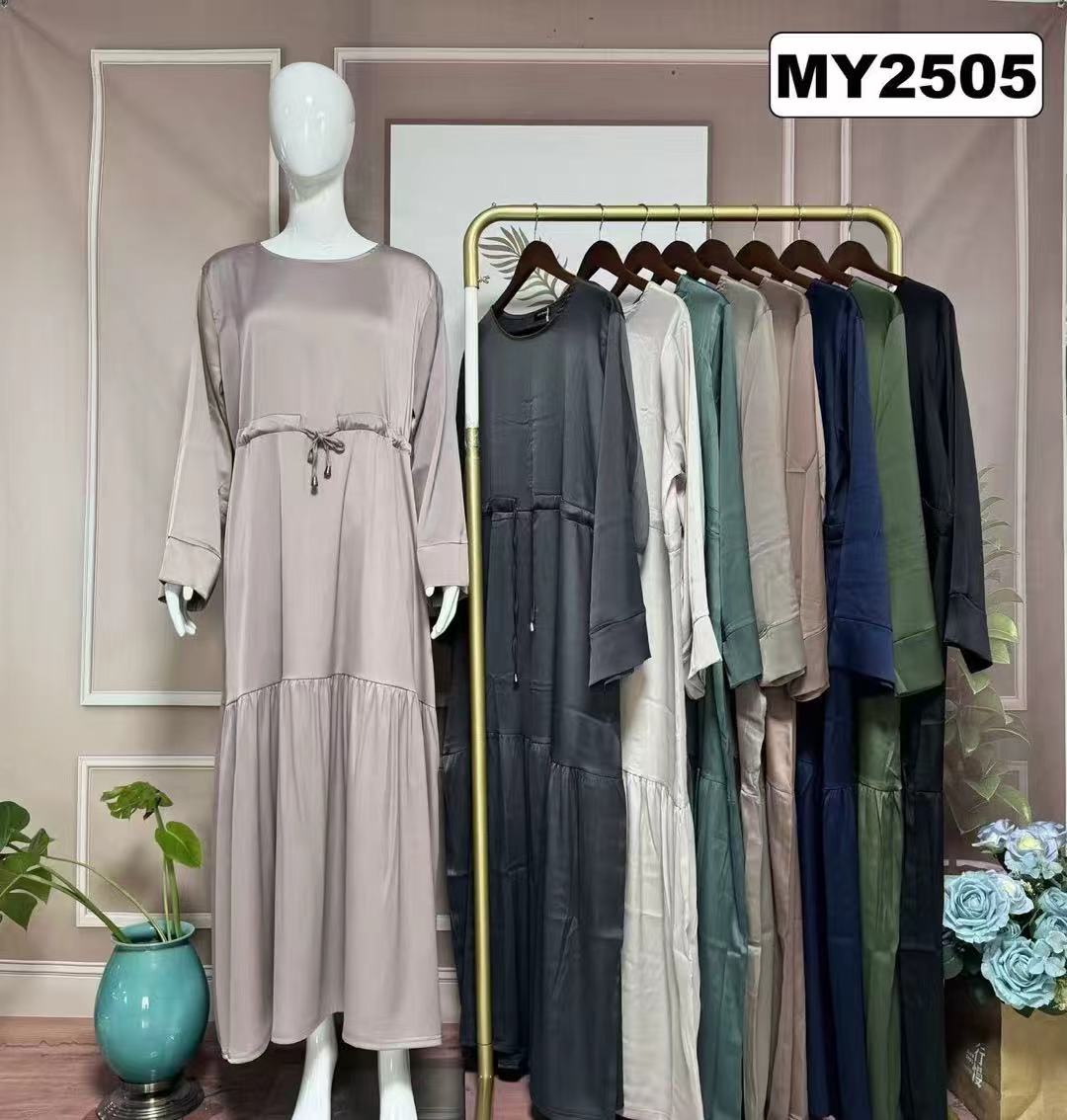 Robe Longue Satinée Taille Ajustable - MY2505