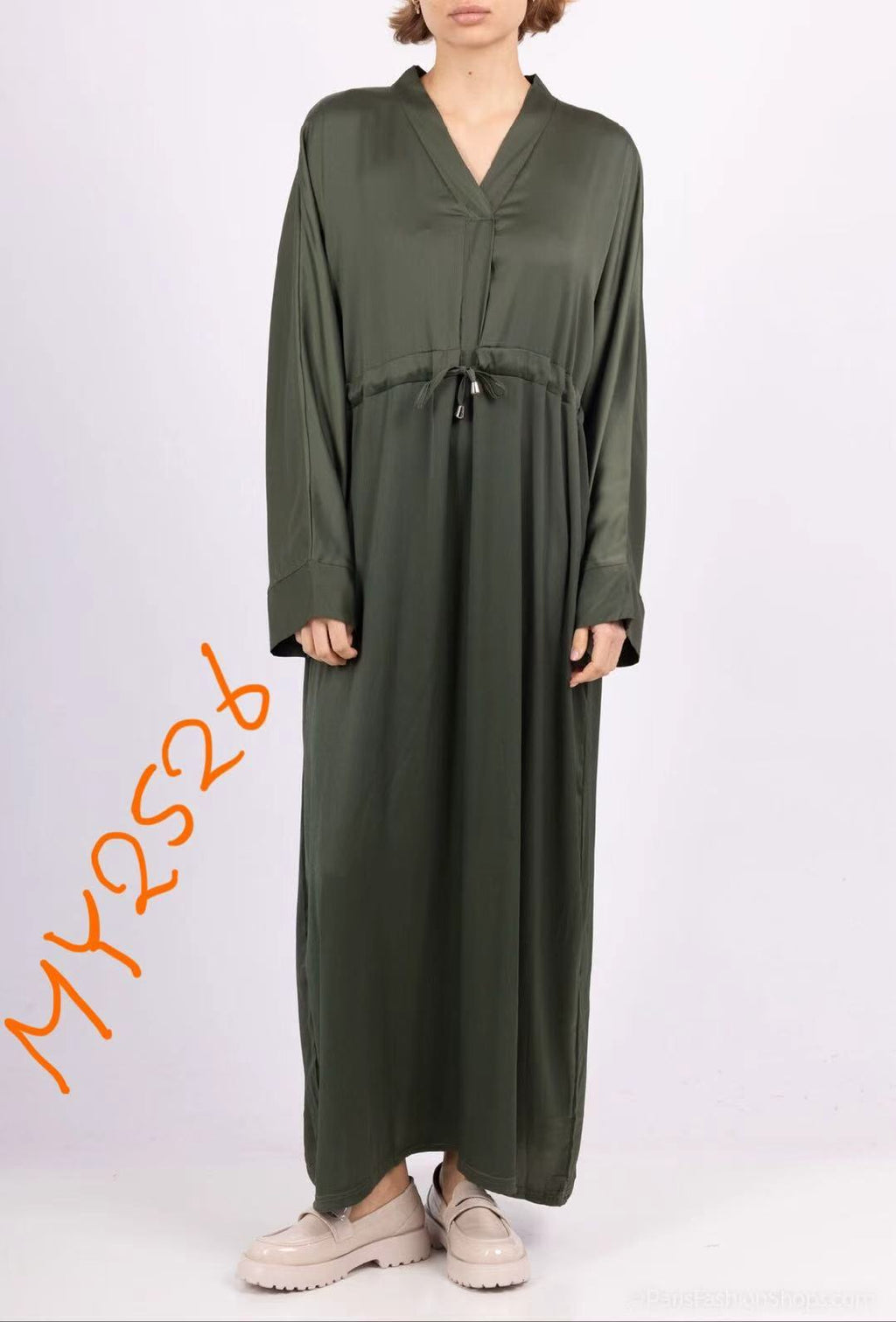 Robe Longue Fluide à Cordon - MY2526