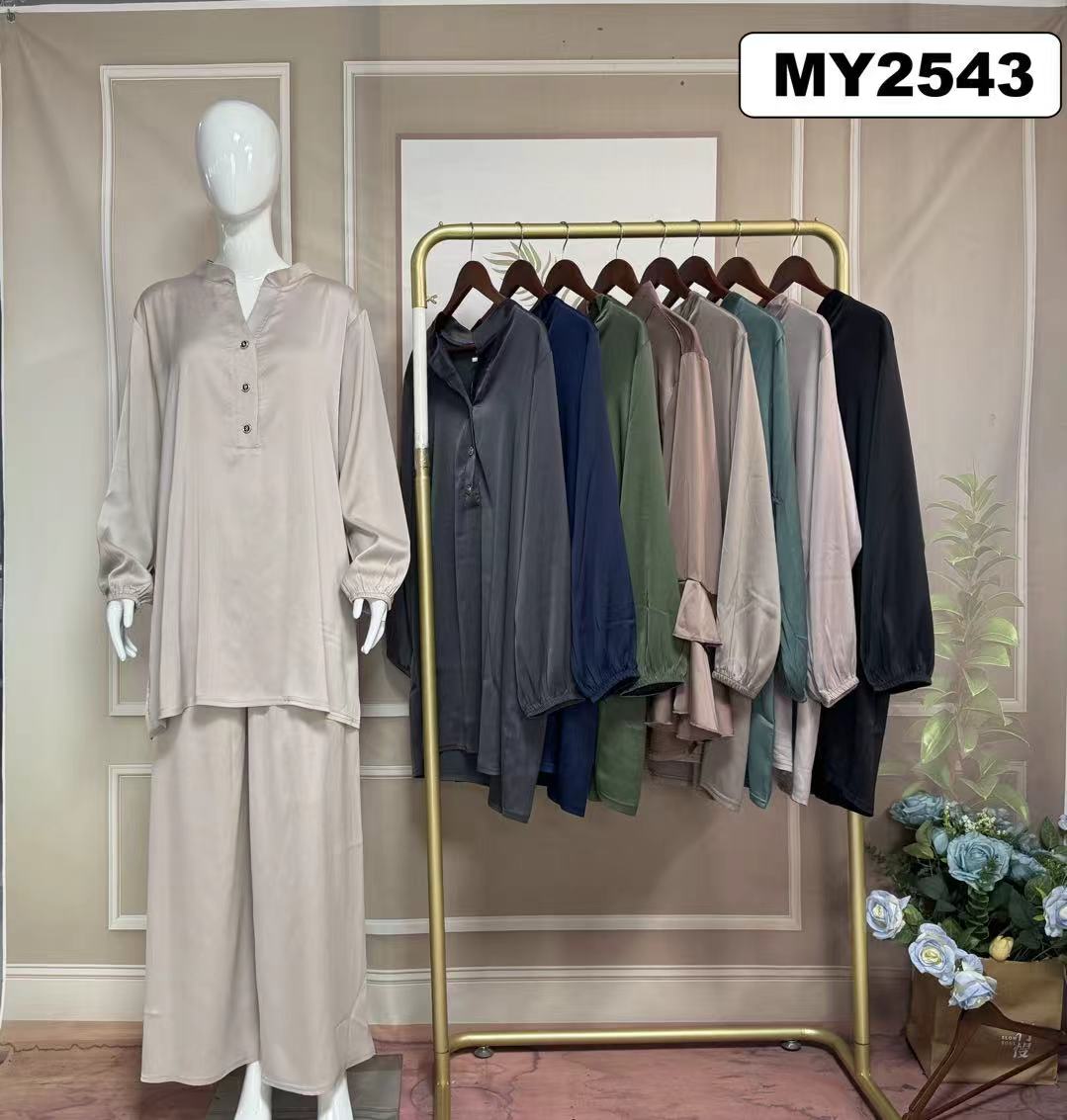 Ensemble Fluide Chemise Boutonnée & Pantalon Large - MY2543