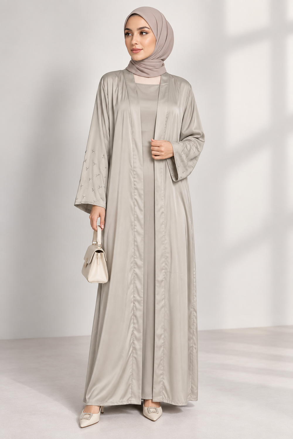 Ensemble 2 pièces robe longue & kimono avec ceinture – MY2604