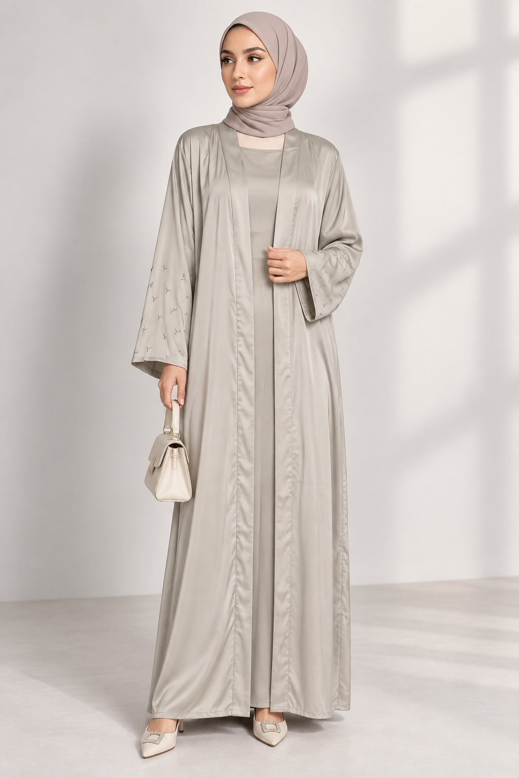 Ensemble 2 pièces robe longue & kimono avec ceinture – MY2604