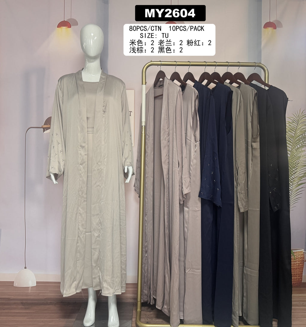 Ensemble 2 pièces robe longue & kimono avec ceinture – MY2604