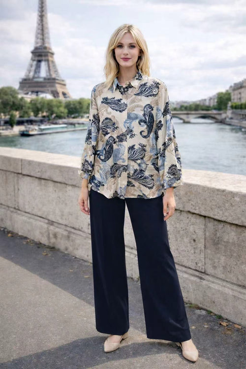 Ensemble bohème imprimé – tunique & pantalon fluide - YH2402-1