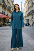 Ensemble Satiné Chemise & Pantalon Large - MY2402