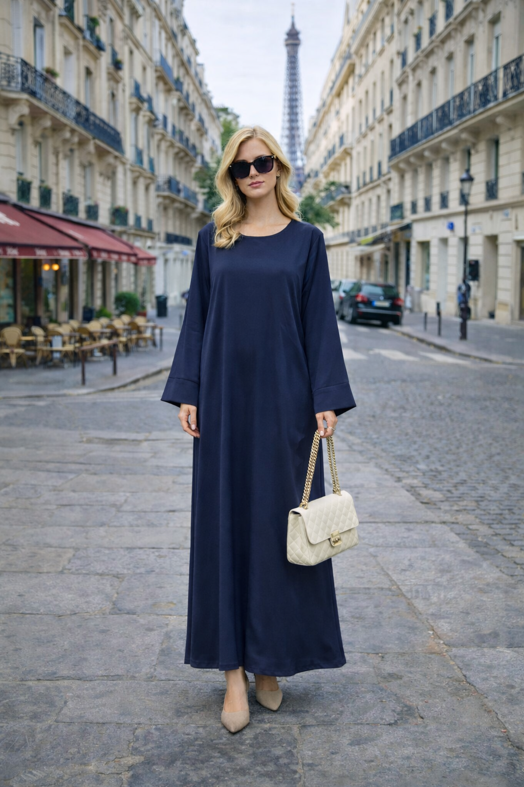 Robe Longue Satinée Coupe Droite - MY2491
