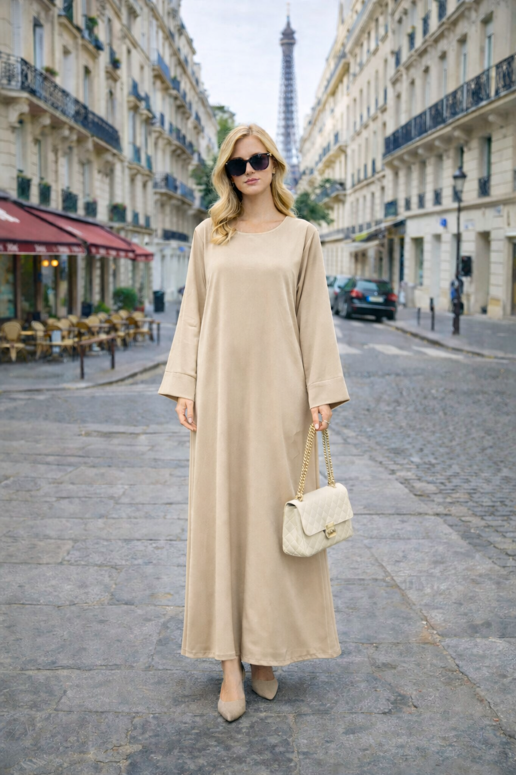 Robe Longue Satinée Coupe Droite - MY2491