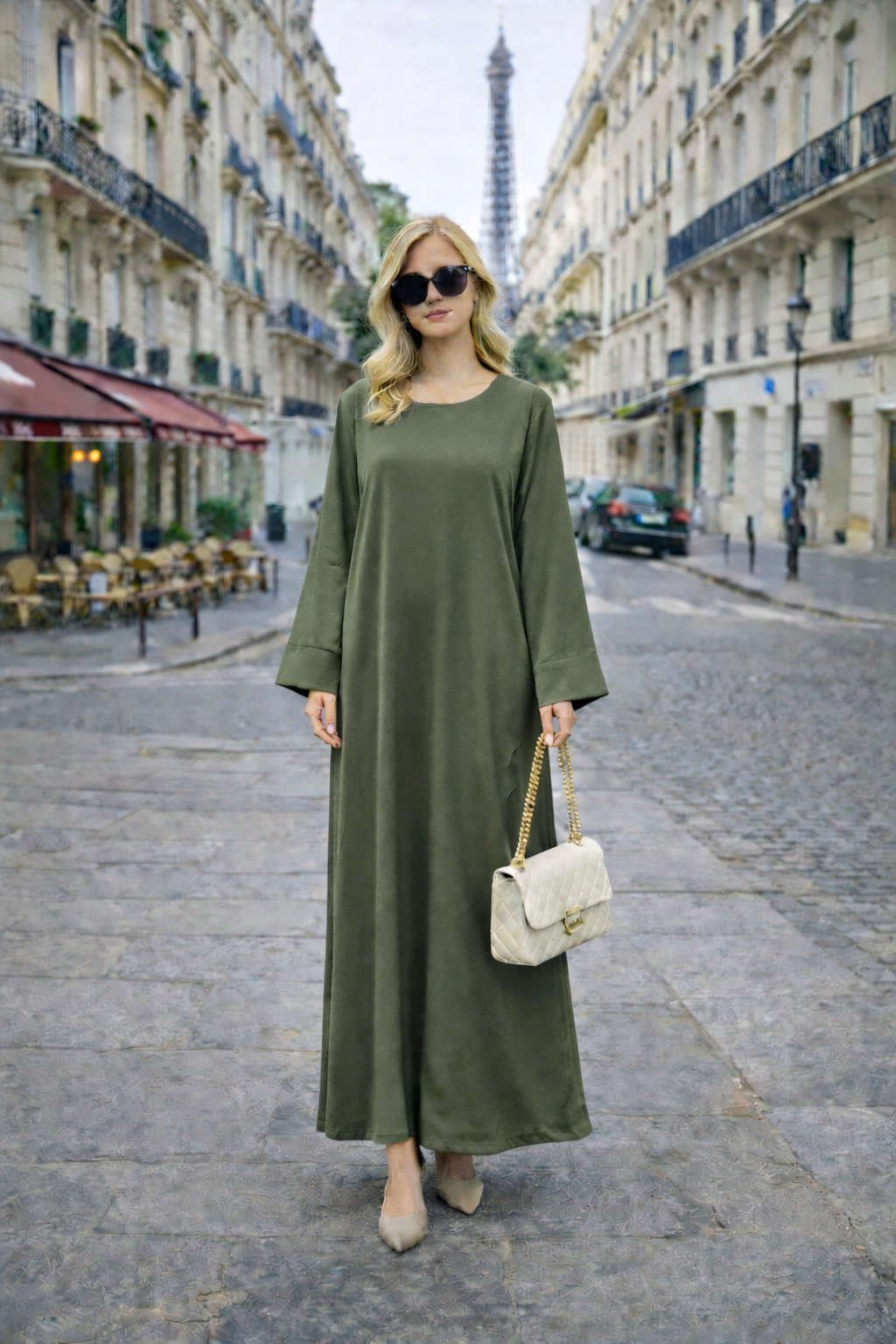 Robe Longue Satinée Coupe Droite - MY2491