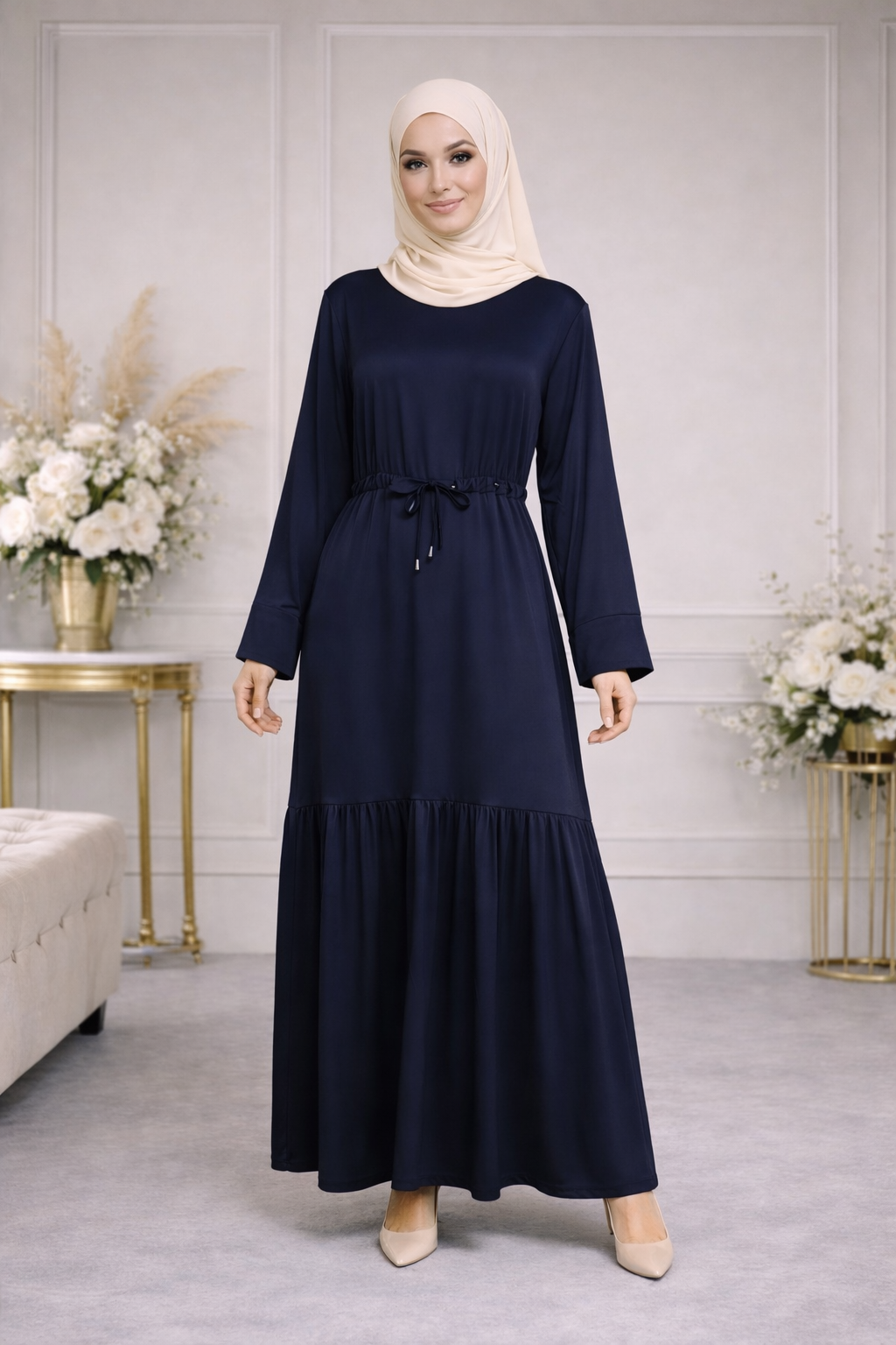 Robe Longue Satinée Taille Ajustable - MY2505