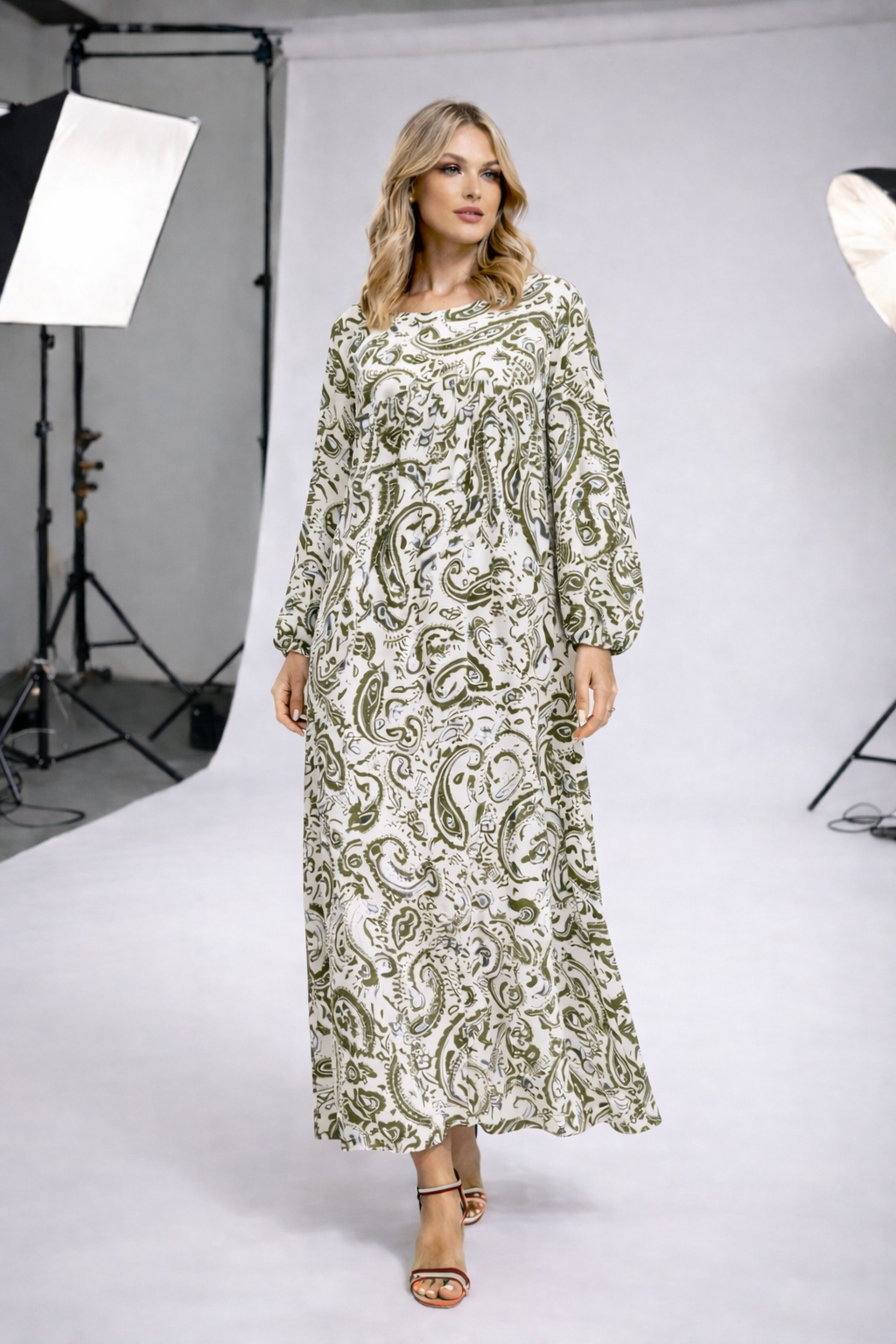 Robe longue imprimée paisley oversize – XW2515-1