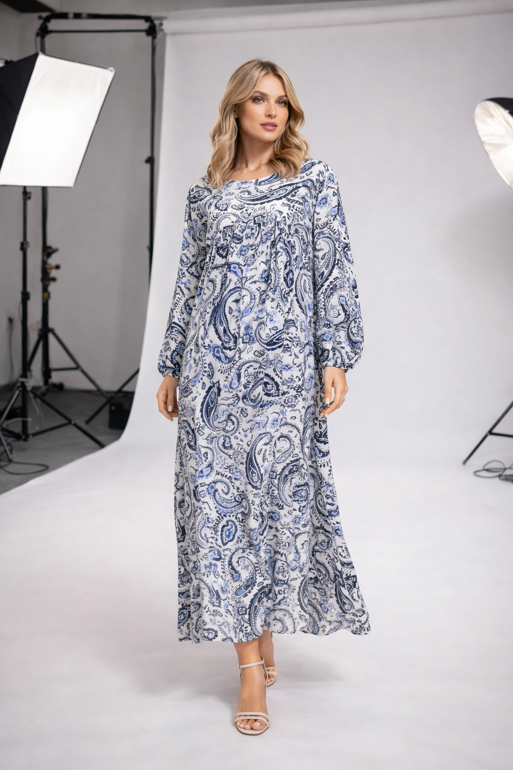 Robe longue imprimée paisley oversize – XW2515-1