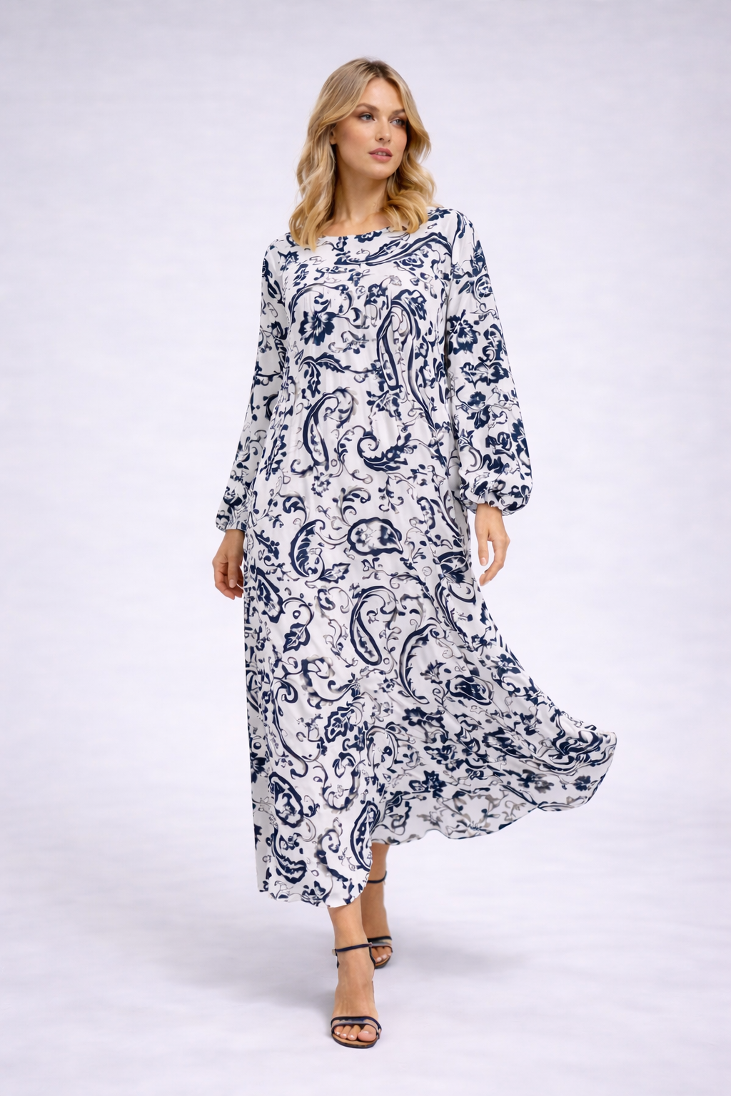 Robe longue imprimée floral oversize – XW2515-2