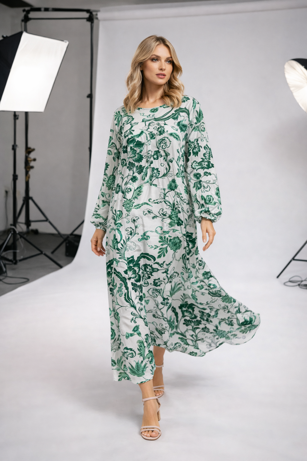 Robe longue imprimée floral oversize – XW2515-2