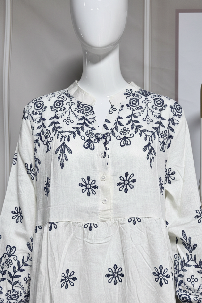 Robe longue bohème brodée ethnique – YH2397-3