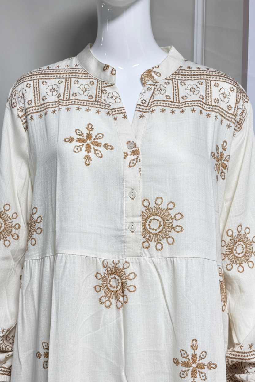 Robe longue bohème brodée ethnique – YH2397-4